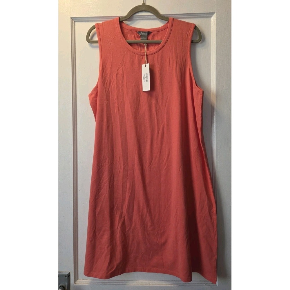 NWT Natural Reflections Womens Coral Sleeveless Round Neck Shift Dress XL
